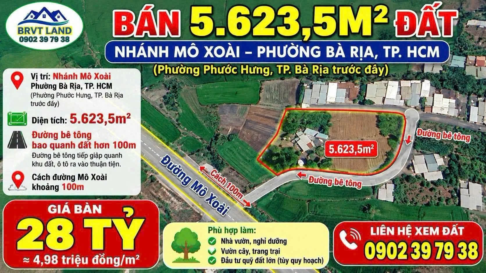Bán 5.623,5m² đất Nhánh Mô Xoài, Bà Rịa - Ảnh 1