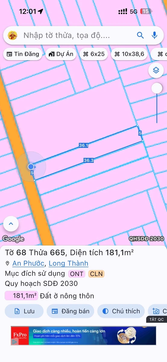 Bán đất An Phước 180m² gần Long Thành 2 tỷ - Ảnh 1