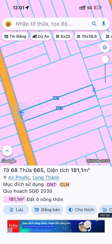Bán đất An Phước 180m² gần Long Thành 2 tỷ