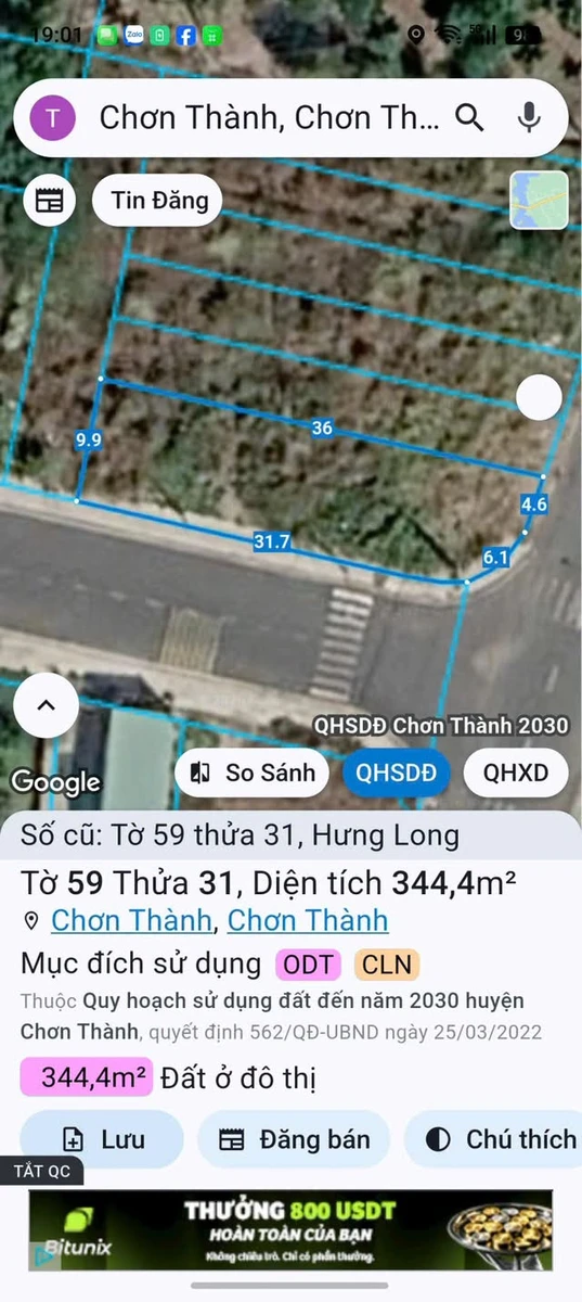 Bán đất góc 2 mặt tiền nhựa 493m2 trung tâm Chơn Thành, Bình Phước - Ảnh thu nhỏ 3