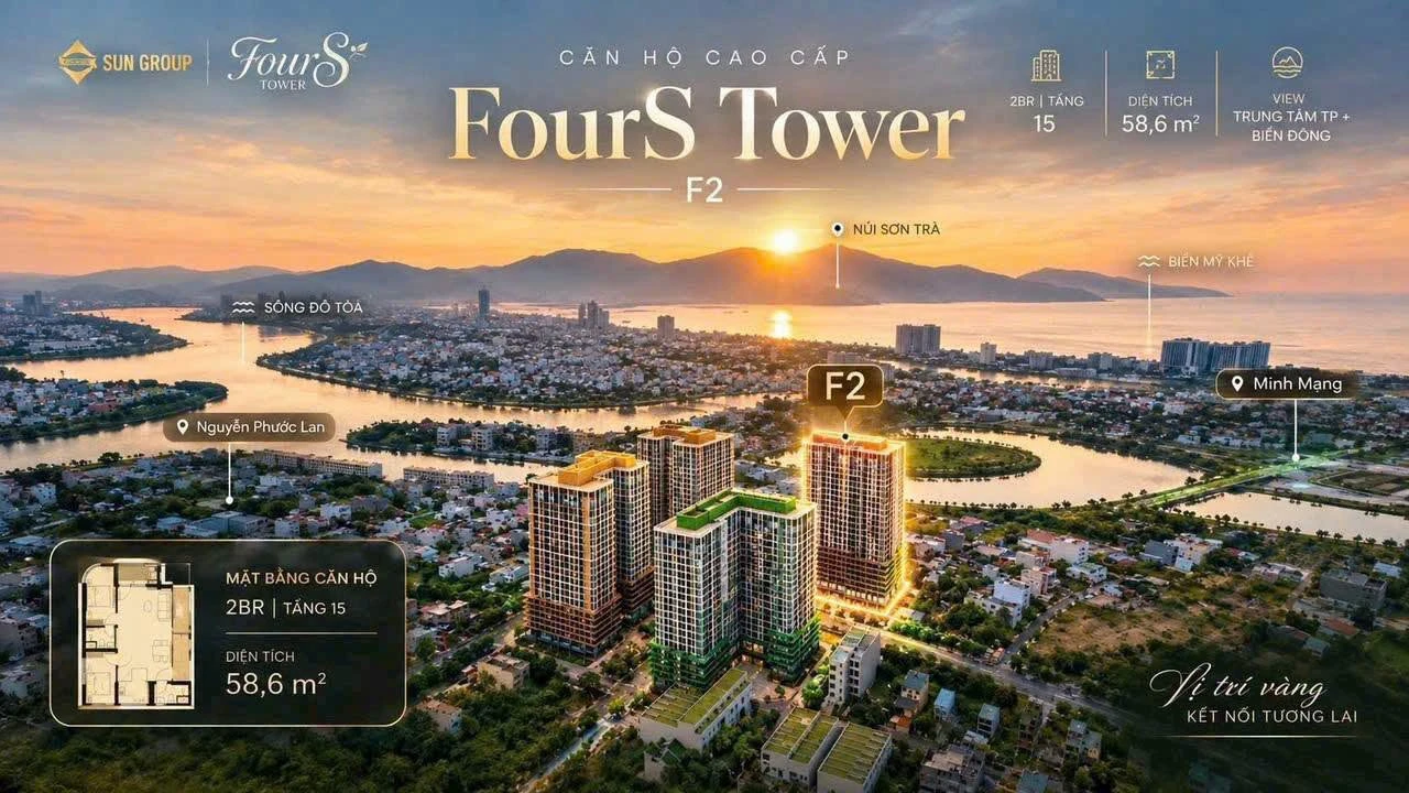 Bán căn hộ 2PN Sun FourS 61m² giá 2 tỷ 4 Đà Nẵng - Ảnh 1