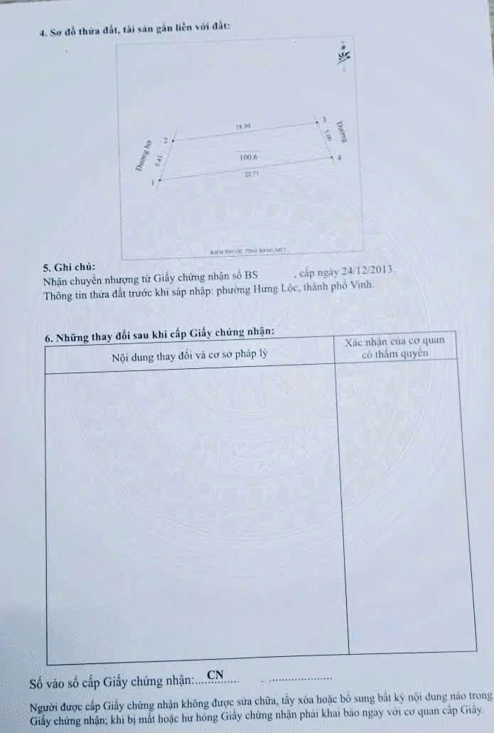 Bán lô đất 100,6m² 2 mặt tiền Vinh Lộc, Nghệ An - Ảnh 1