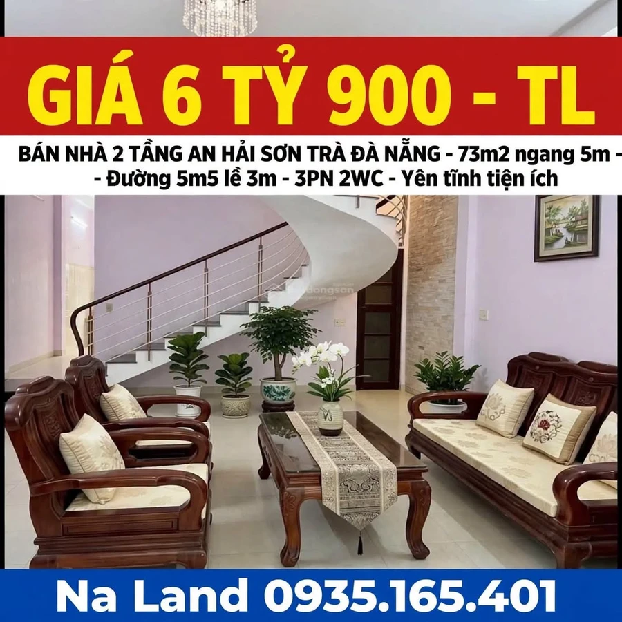 Bán nhà 2 tầng 73m² Đà Nẵng 6 tỷ 900 - Ảnh 1
