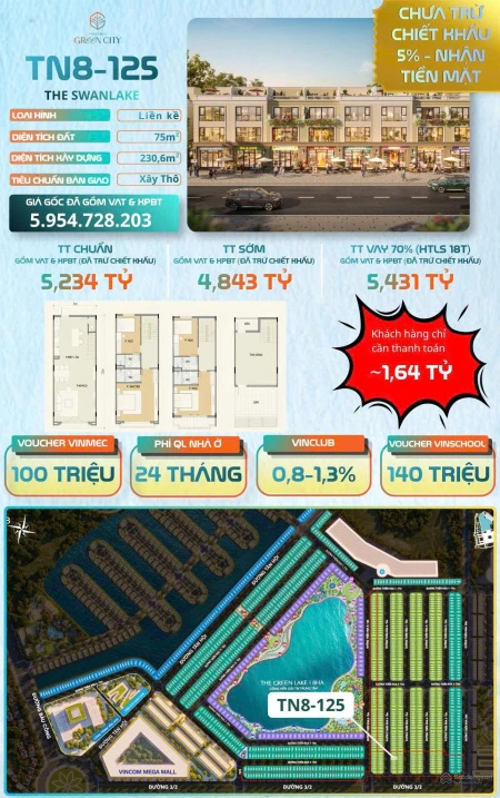 TN8 - 125 Căn đẹp hiếm vị trí, giá đẹp để xuống tiền! Lợi thế để kinh doanh và khai thác lâu dài - Ảnh thu nhỏ 4