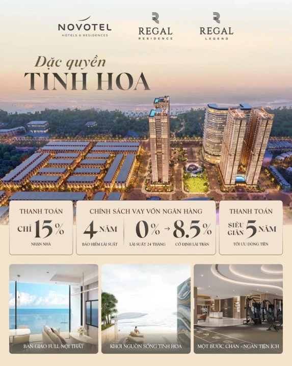 Căn hộ mặt biển sở hữu lâu dài - Giá từ 4Xtr/m2 - Regal Residence Đồng Hới - Ảnh thu nhỏ 3