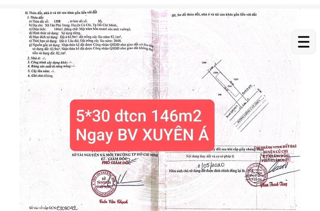 Bán lô đất mặt tiền 146m² Hóc Môn gần Vinhomes 2.7 tỷ - Ảnh thu nhỏ 5