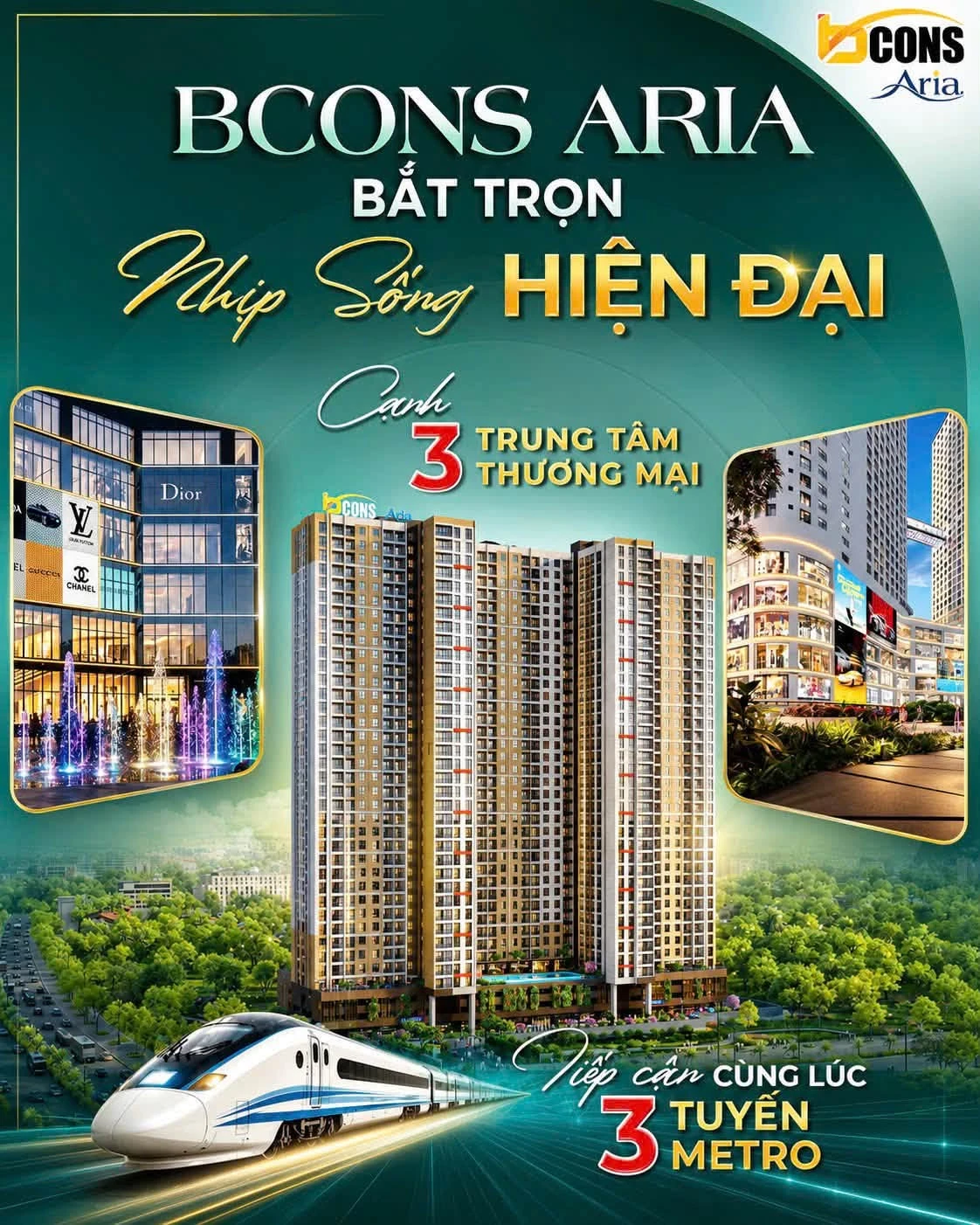 Bán căn hộ 2PN 2WC 52m2 dự án Bcons Aria giá khoảng 2,5 tỷ - Ảnh 1