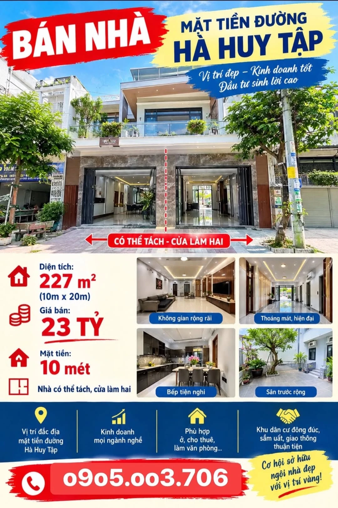 Bán nhà mặt tiền đường Hà Huy Tập, Đà Nẵng, 227m2, giá 23 tỷ - Ảnh 1