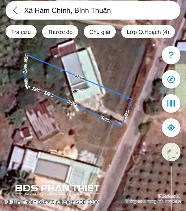 Bán đất mặt tiền Hàm Chính 284m² Phan Thiết