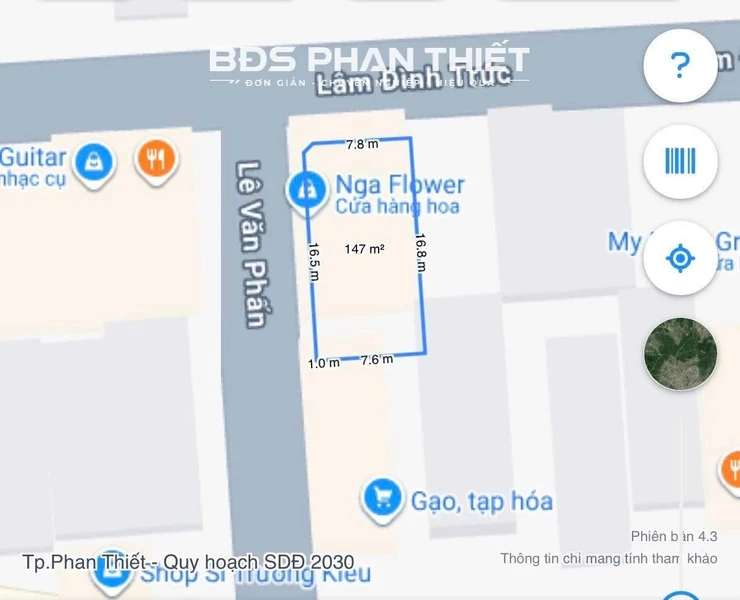 Bán đất lô góc 2 mặt tiền 145m² Phan Thiết, 11 tỷ