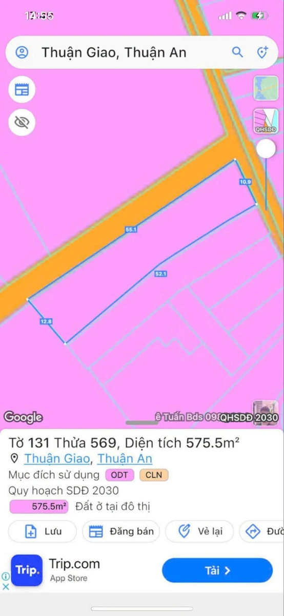 Bán đất mặt tiền Thuận Giao 07, 575 m², 8,5 tỷ - Ảnh 1