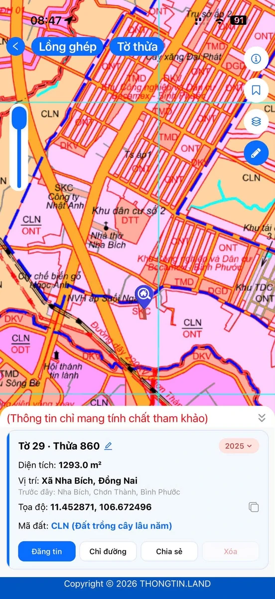Bán đất xây kho xưởng hay trọ 10m x 120m Nha Bích Bình Dương - Ảnh thu nhỏ 4