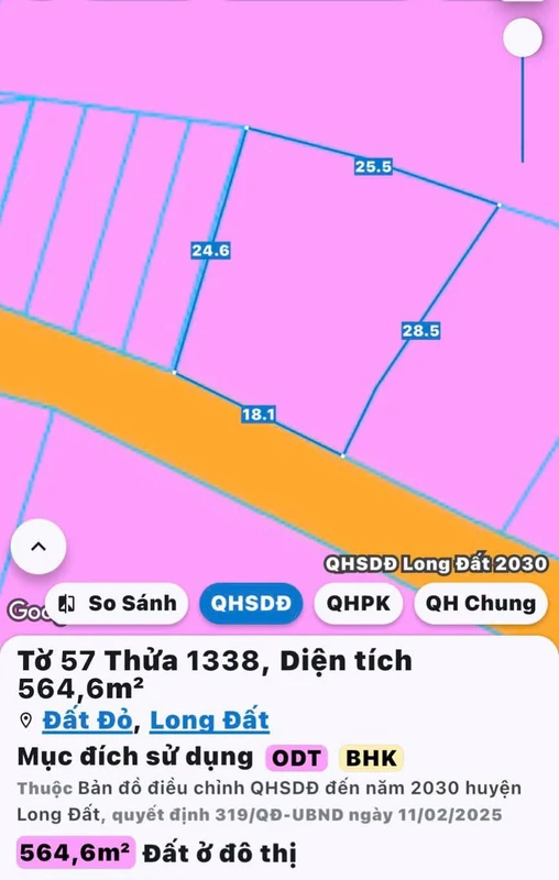 Bán lô đất 564 m² tại Đất Đỏ, giá 1 tỷ 950 triệu