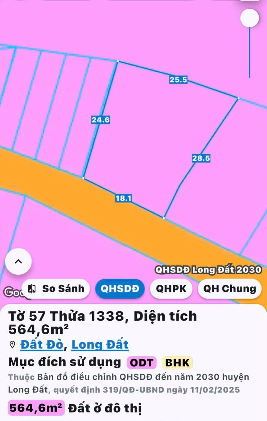 Bán lô đất 564 m² tại Đất Đỏ, giá 1 tỷ 950 triệu - Ảnh 1