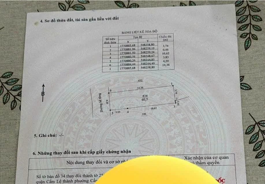 Bán lô đất 60,7m2 kiệt ô tô tại Hòa Thọ Đông, Cẩm Lệ, Đà Nẵng giá 2,7 tỷ - Ảnh thu nhỏ 3