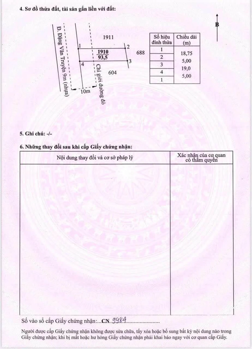 Bán đất thổ cư mặt tiền Đặng Văn Truyện 5x18,75m, giá 1,5 tỷ, Phường Long An, Tây Ninh - Ảnh thu nhỏ 3