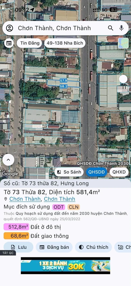 Bán mặt bằng 70m2 mặt tiền QL13 Chơn Thành 7 tỷ - Ảnh thu nhỏ 5