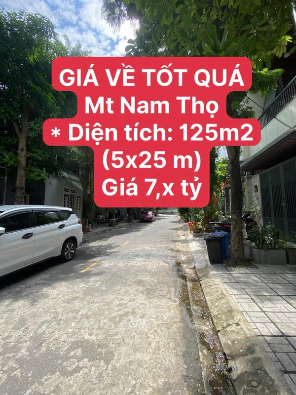 Bán đất mặt tiền Nam Thọ 125m² giá 7,5 tỷ, Đà Nẵng