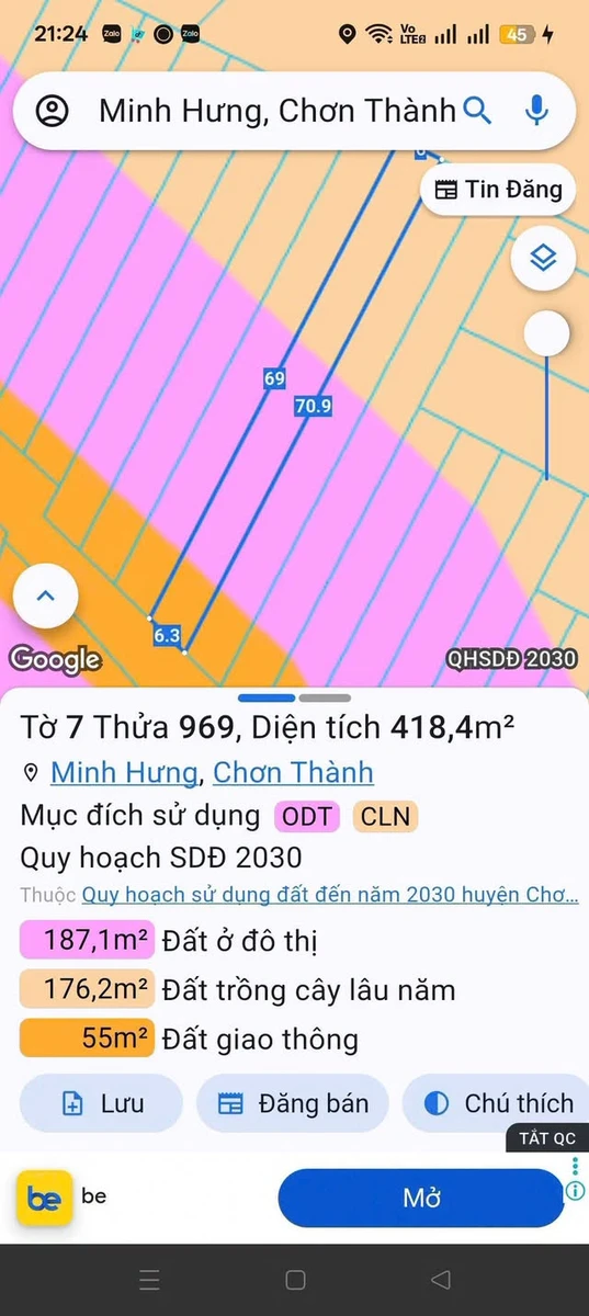 Bán đất mặt tiền 418 m² Minh Hưng Bình Dương 580 triệu - Ảnh thu nhỏ 5