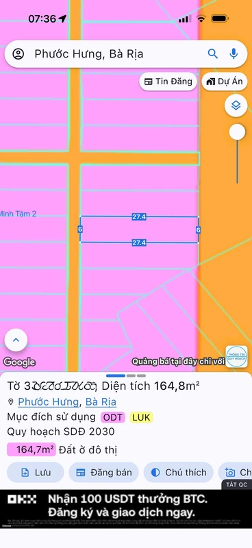 Bán đất Phước Hưng Bà Rịa 164m2 giá 2 tỷ 050 triệu