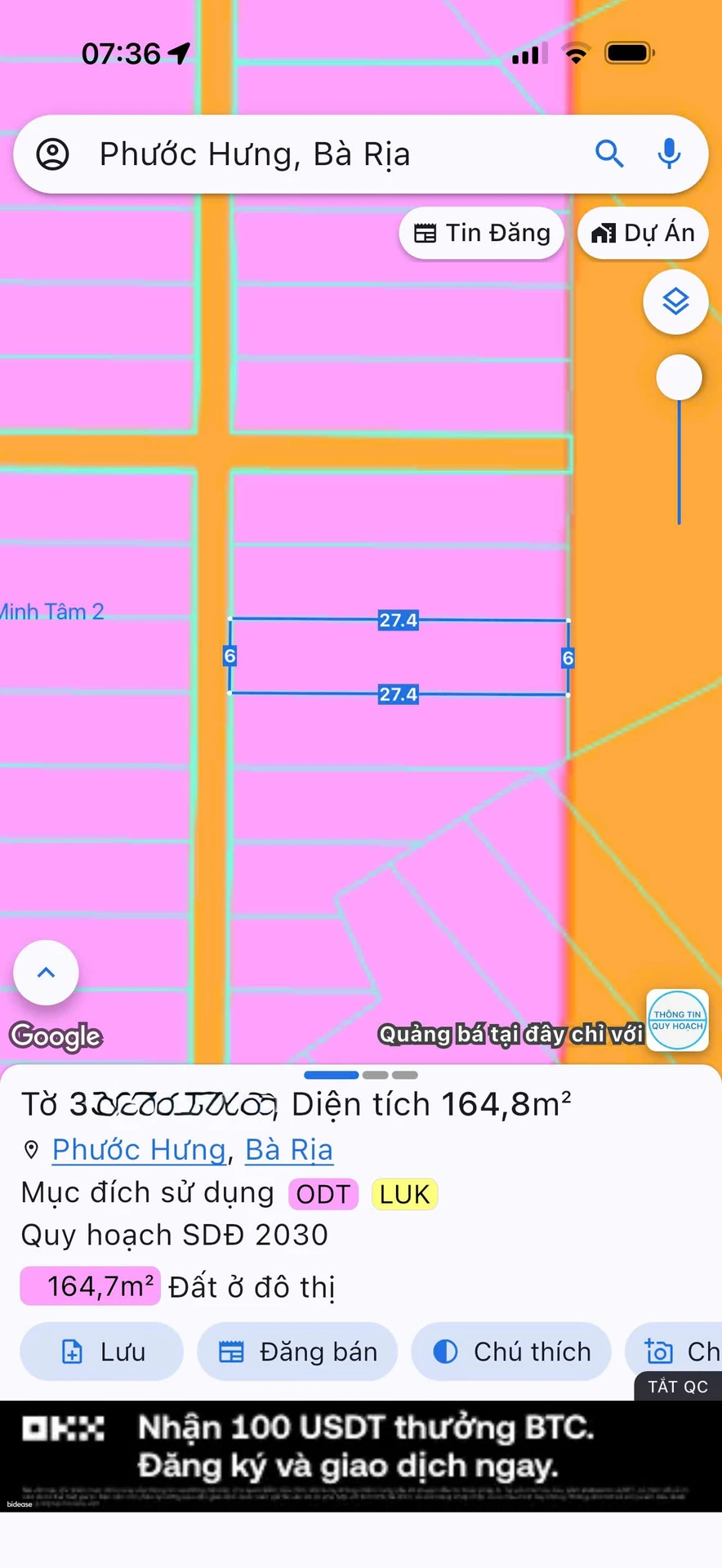 Bán đất Phước Hưng Bà Rịa 164m2 giá 2 tỷ 050 triệu - Ảnh 1