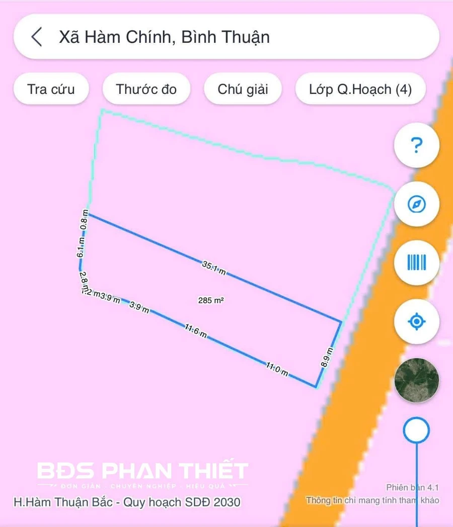Bán đất mặt tiền Hàm Chính 284m² Phan Thiết - Ảnh thu nhỏ 2