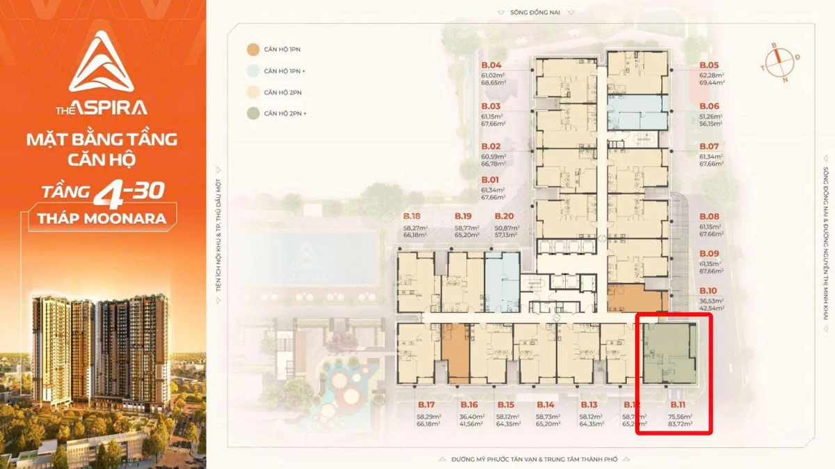The Aspira - Căn hộ thông minh 2PN+ 83,72m2 vị trí góc, liền kề ga Metro, TT linh hoạt - Ảnh thu nhỏ 2