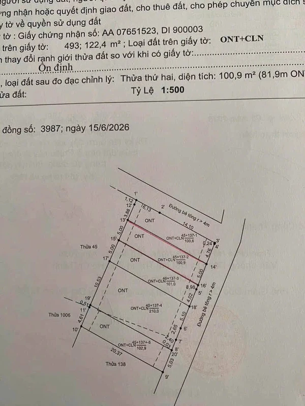 Bán lô đất 375m² khu biệt thự Phú Yên giá 3 tỷ 12km