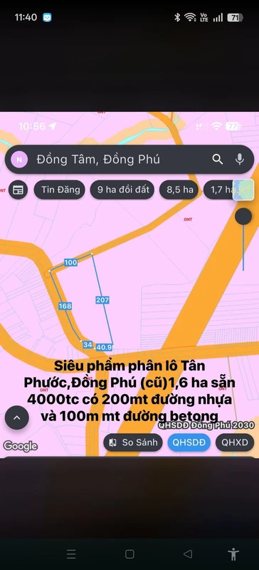 Bán đất phân lô Tân Phước Đồng Phú 1,6 ha - 8 tỷ