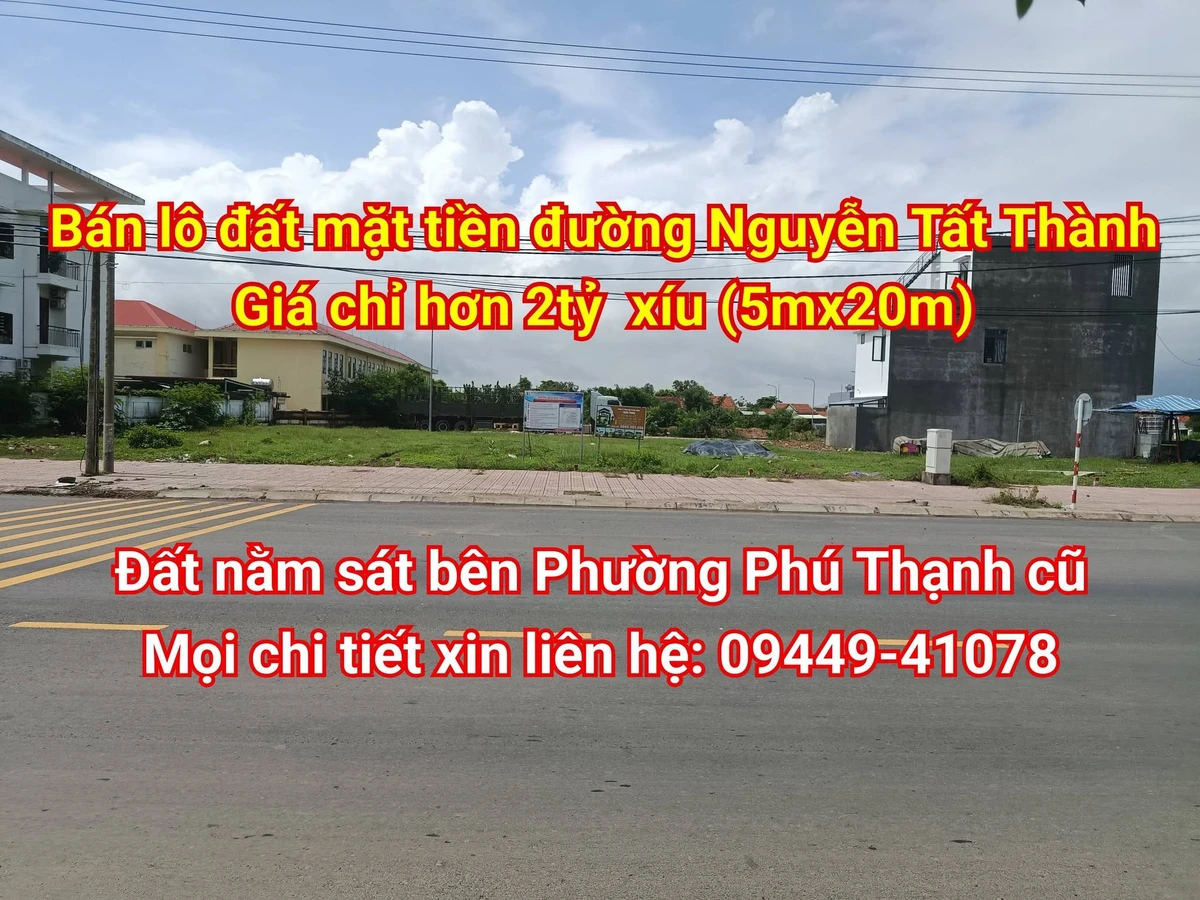 Bán đất mặt tiền Nguyễn Tất Thành 100m² Bình Tân - 2 tỷ - Ảnh 1