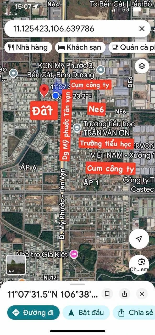 Bán lô đất Hệ Mỹ Phước 3 Bến Cát 120m2, 1 tỷ 350 triệu - Ảnh 1