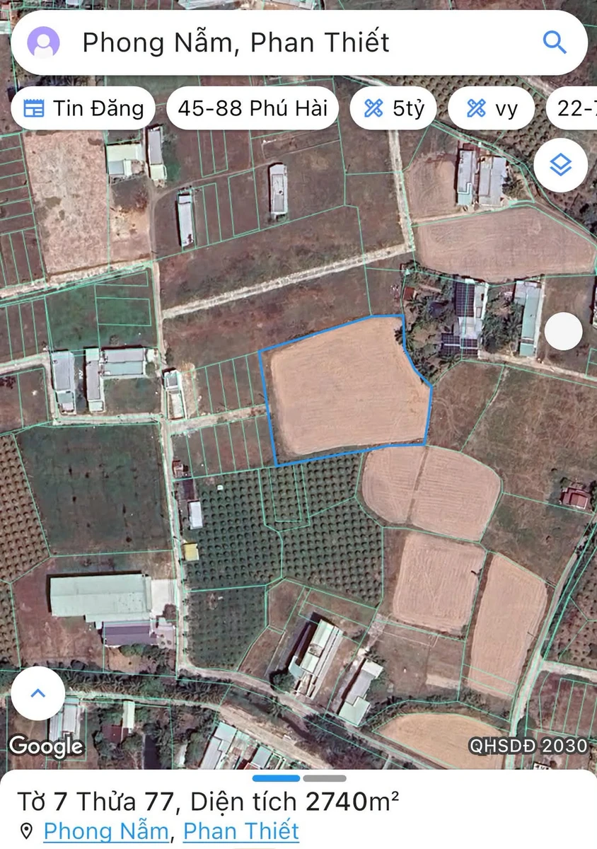 Bán đất lớn 2.740m² Phong Nẫm, Phan Thiết, Bình Thuận 2,7 tỷ - Ảnh 1