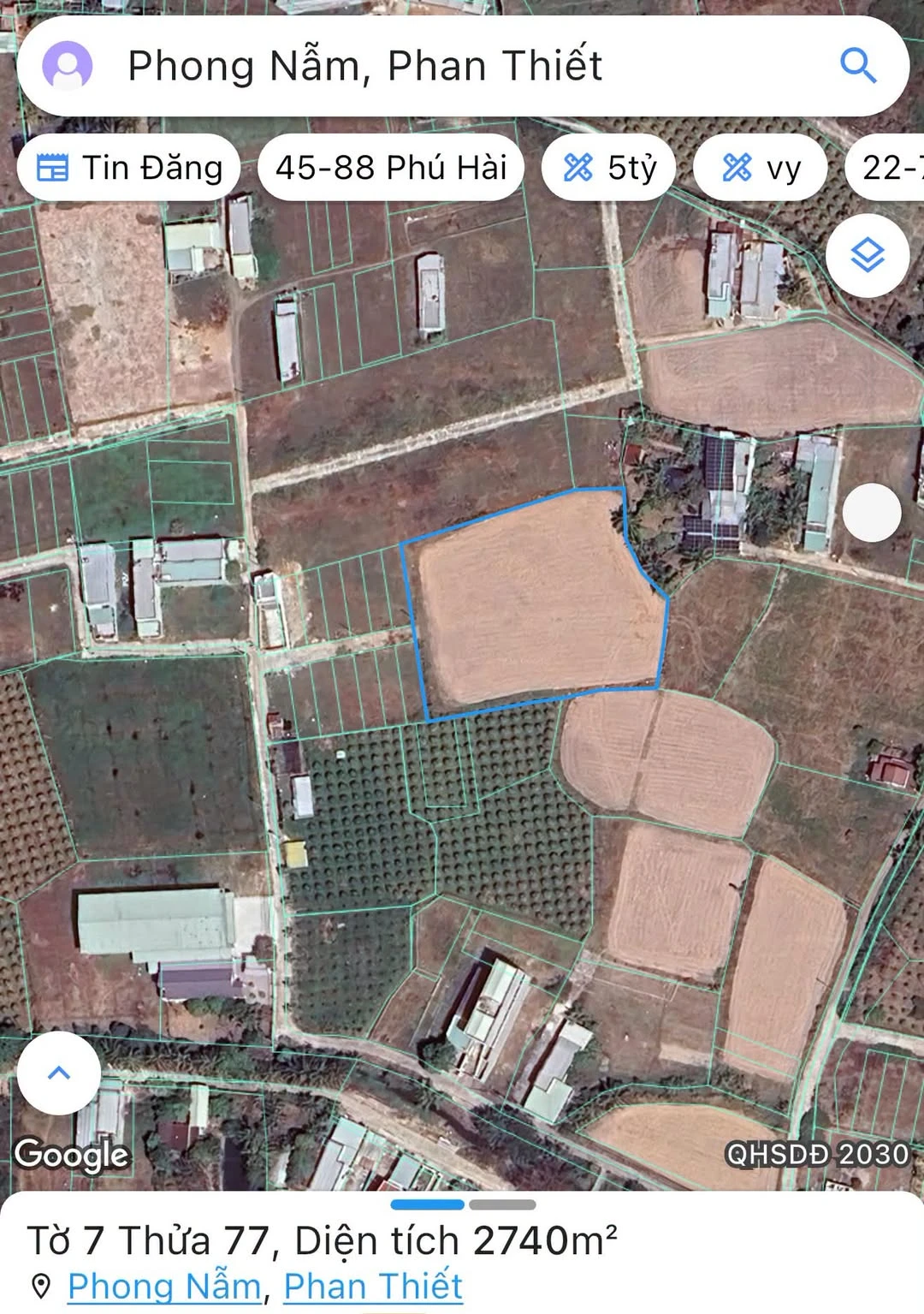 Bán đất lớn 2.740m² Phong Nẫm, Phan Thiết, Bình Thuận 2,7 tỷ - Ảnh 1