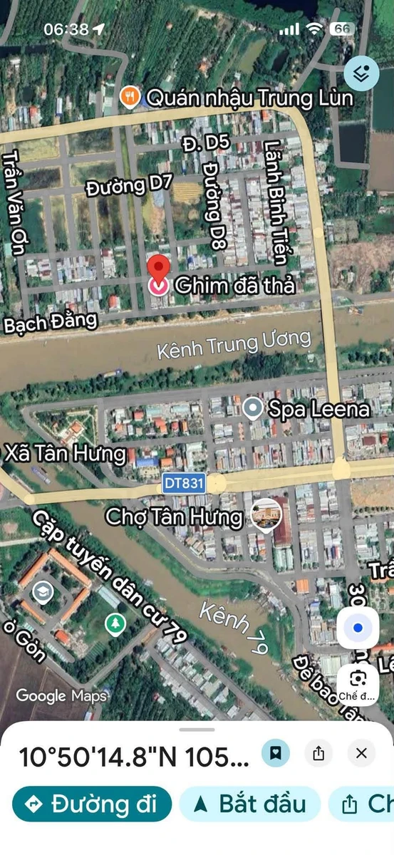 Bán đất mặt tiền đường Nguyễn Du 190m2, thổ cư 100%, Thị trấn Tân Hưng, Long An - Ảnh 1