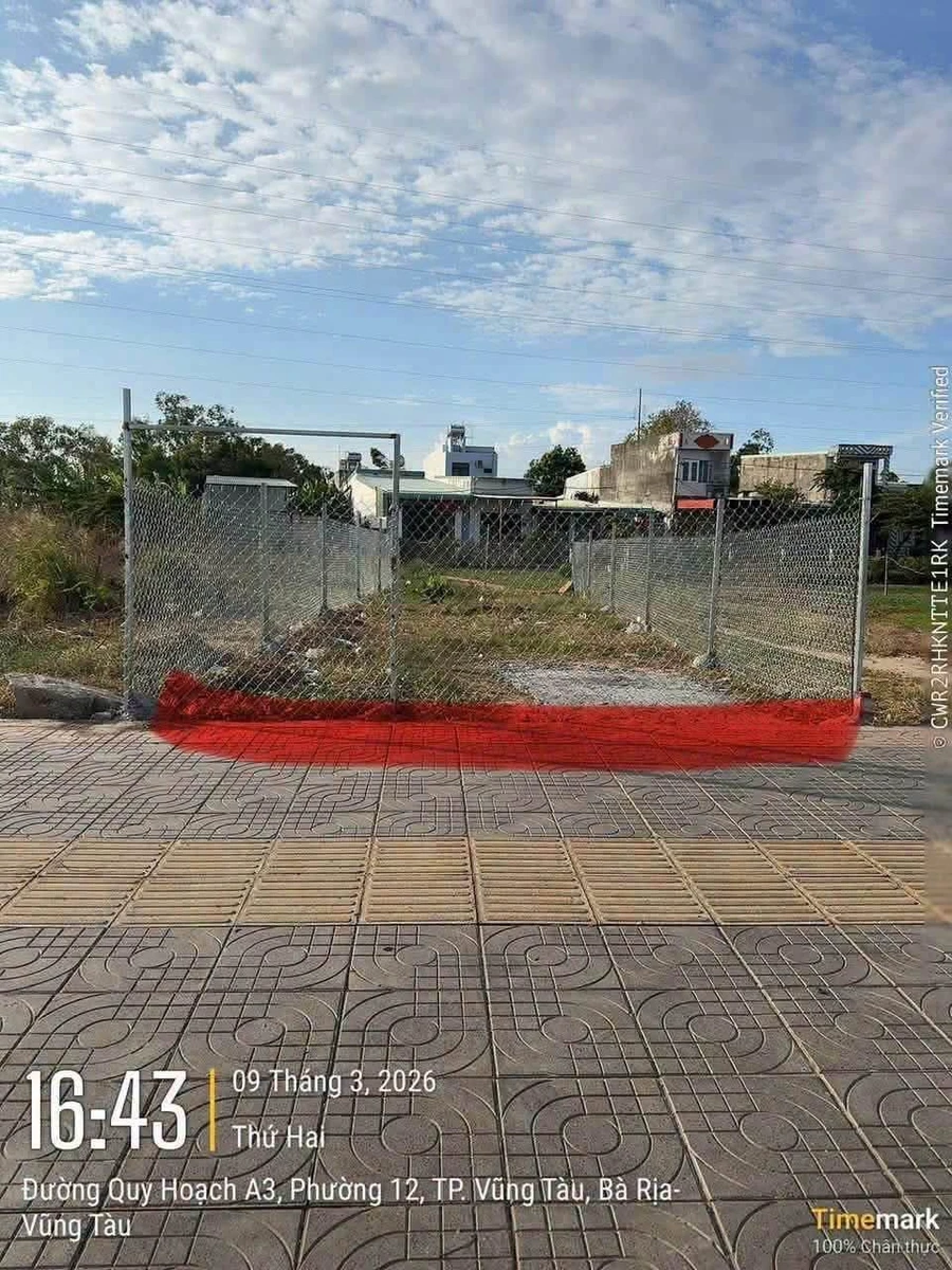 Bán lô đất mặt tiền đường A3, Phường 12 Vũng Tàu, 100m² - Ảnh 1