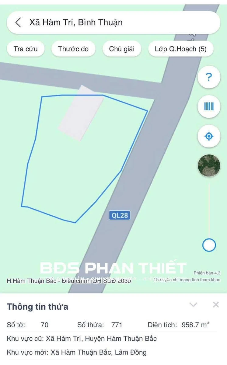 Bán đất mặt tiền QL28 Hàm Thuận Bắc 952 m² - 2 tỷ 950 triệu - Ảnh thu nhỏ 2