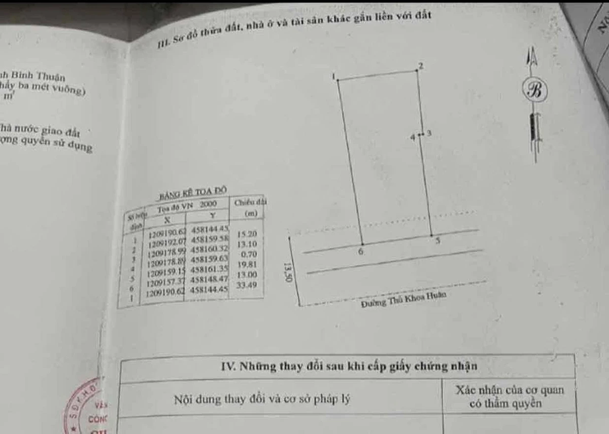 Bán đất thổ cư 459m2 mặt tiền kinh doanh Thủ Khoa Huân, Phan Thiết - Ảnh 1