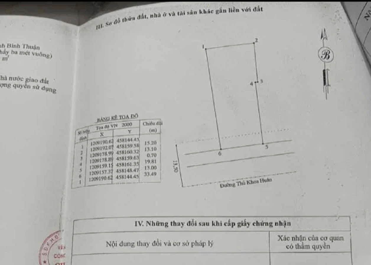 Bán đất thổ cư 459m2 mặt tiền kinh doanh Thủ Khoa Huân, Phan Thiết - Ảnh 1