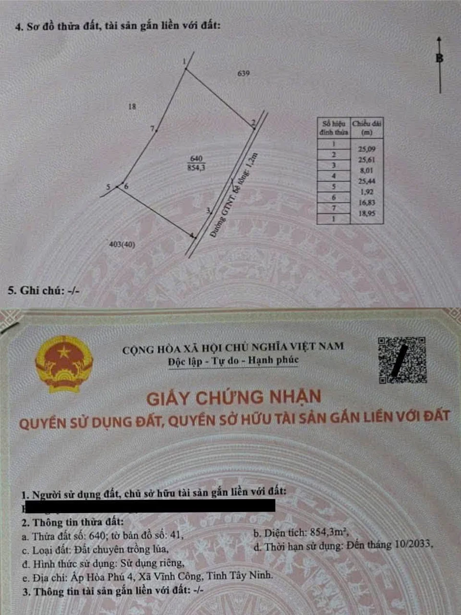 Bán đất 1000m2 xã Hòa Phú Nhà Bè 1 tỷ 100 triệu - Ảnh thu nhỏ 4