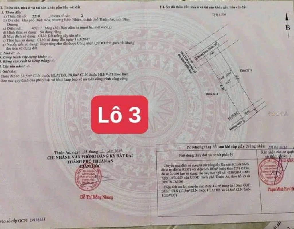 Bán đất thổ cư 100m2 ngang 10m đường Bình Nhâm 30, Thuận An, giá 7,2 tỷ - Ảnh thu nhỏ 2