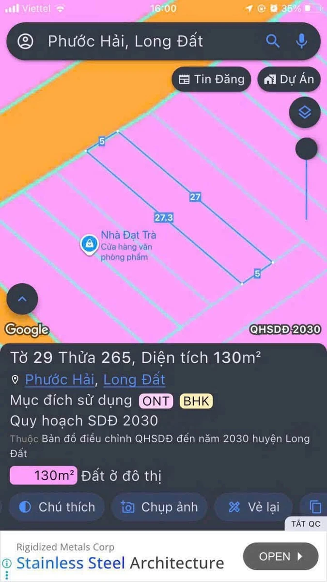 Bán đất mặt nhựa Phước Hải 135m² giá 1.3 tỷ - Ảnh 1
