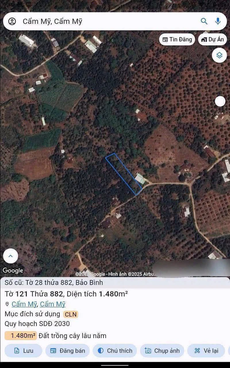 Bán lô đất 1480m² HXH Bảo Bình Cẩm Mỹ 1 tỷ - Ảnh 1