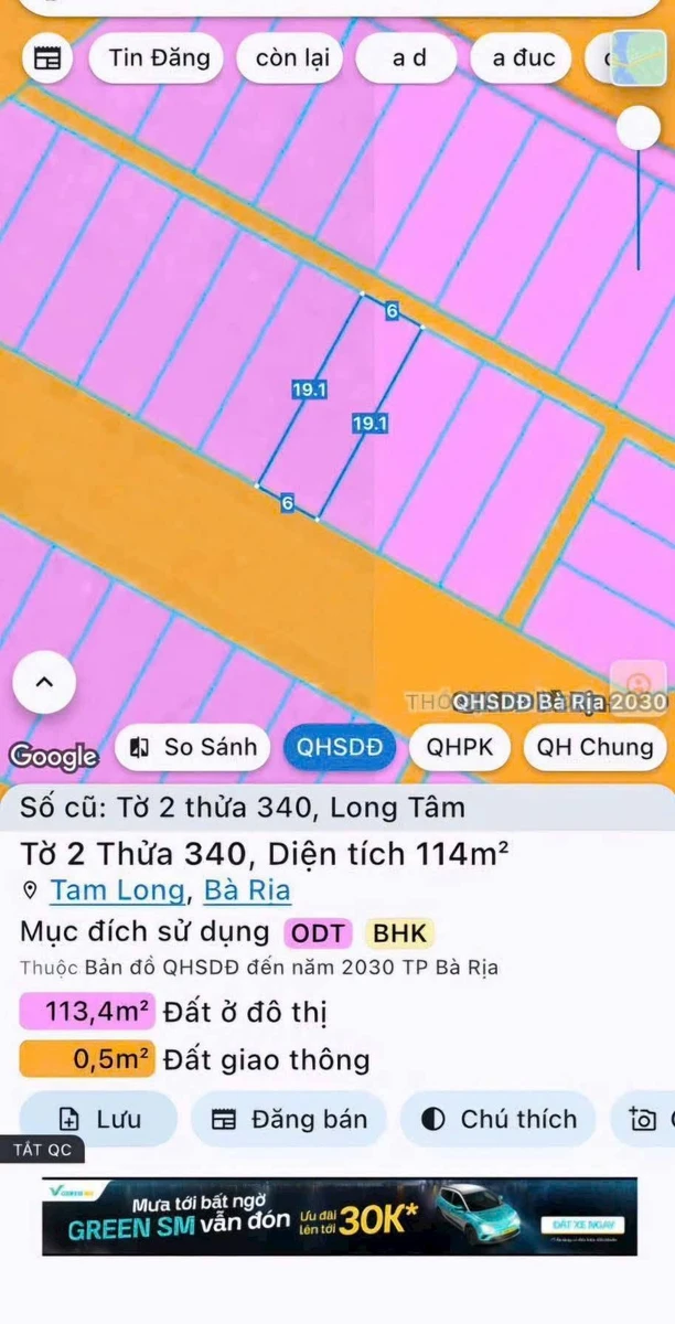 Bán đất mặt tiền Hoàng Xuân Nhị 114m2, Phường Long Tâm, TP Bà Rịa, giá 2,8 tỷ - Ảnh thu nhỏ 3
