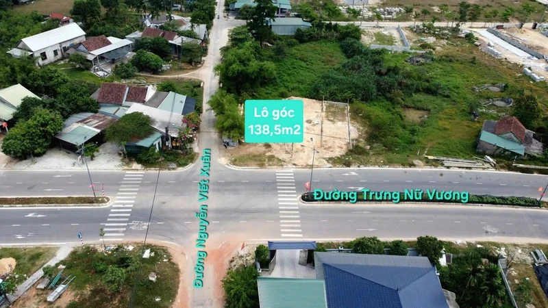 Bán lô góc 2 mặt tiền Trưng Nữ Vương, Huế, 138.5m², 2,9 tỷ