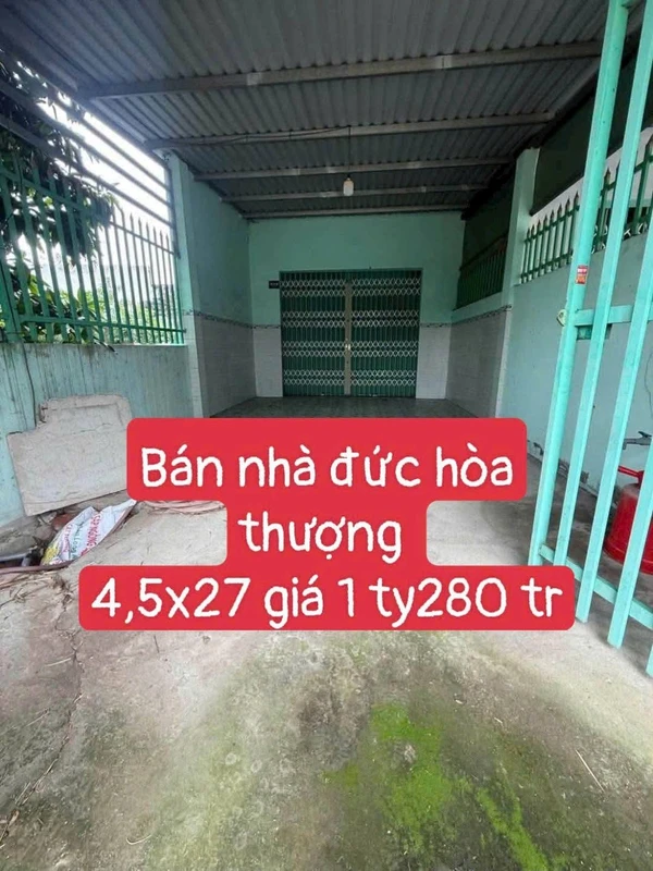 Bán nhà 4,5x27m sổ hồng riêng tại Đức Hòa Thượng, Mỹ Hạnh giá 1,28 tỷ