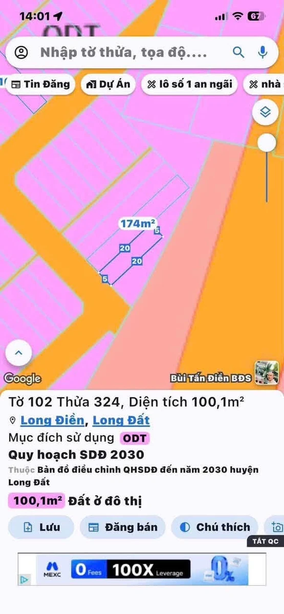 Bán lô đất Long Điền 100m² 1 tỷ 750 triệu - Ảnh 1