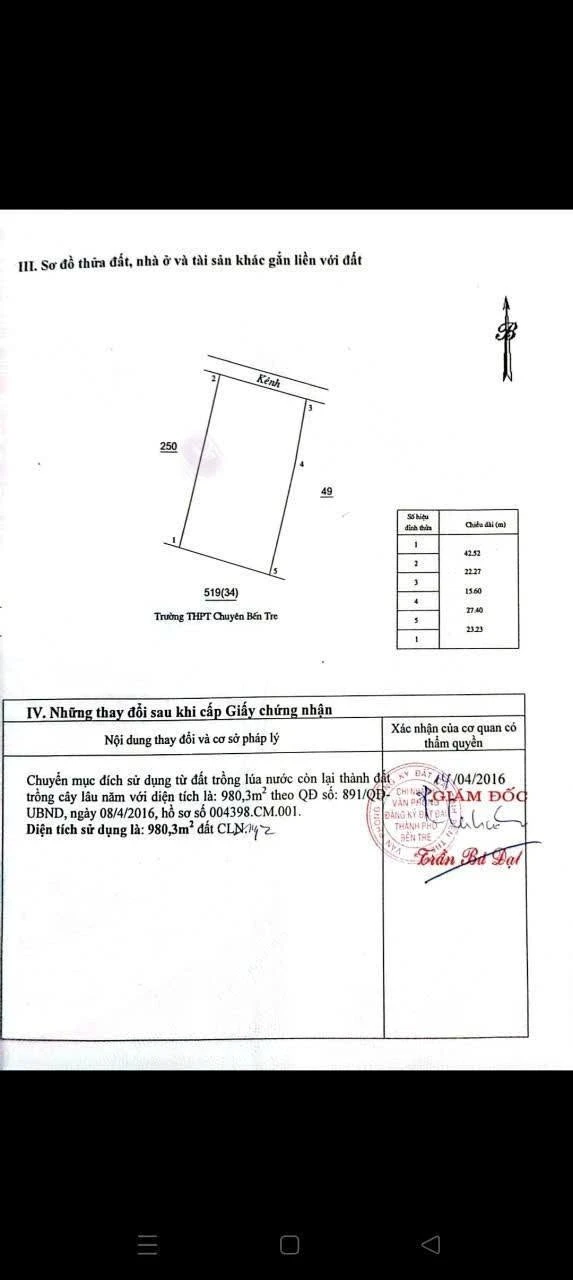 Bán đất Phú Tân 980m2, gần trường học - Ảnh 1