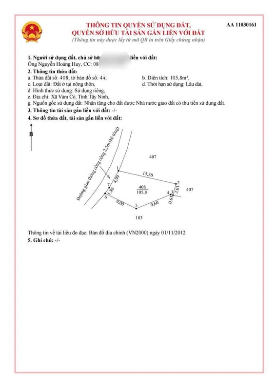 Bán đất 100m² Đức Tân Tân Trụ, giá 239 triệu