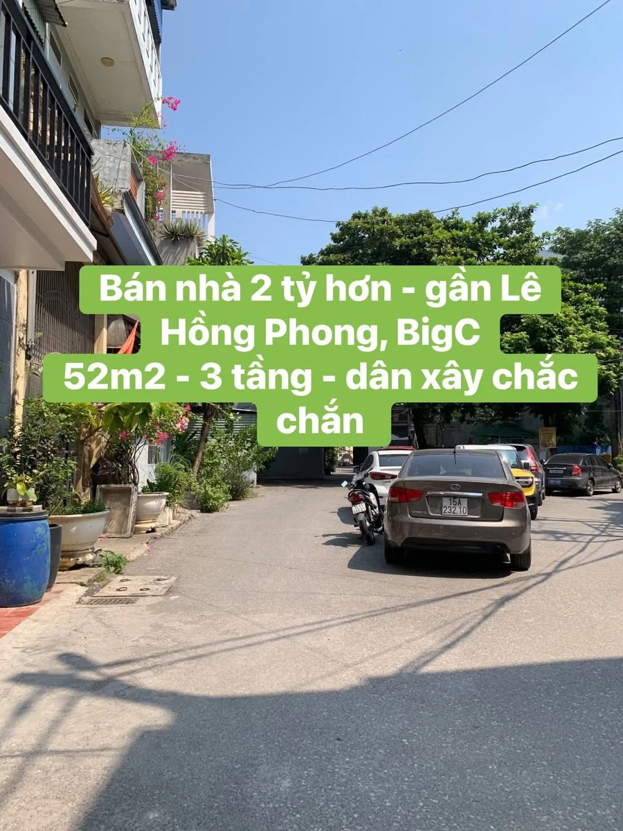 Bán nhà 52m2 3 tầng Lê Hồng Phong giá 2 tỷ - Ảnh 1