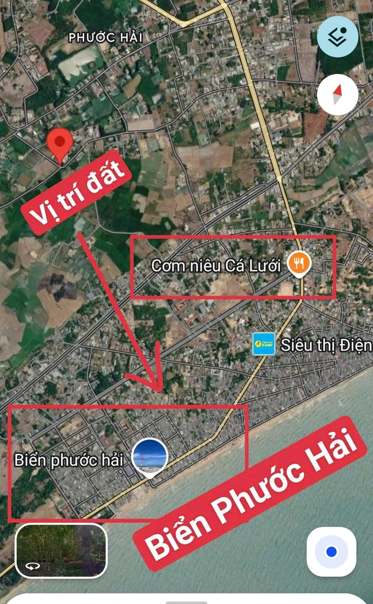 Bán đất 186m2 Phước Hải 1 tỷ 350 - Ảnh 1